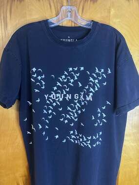 YoungLA 452 The Flock Tee Navy Blue Birds Murmuration Graphic T-Shirt